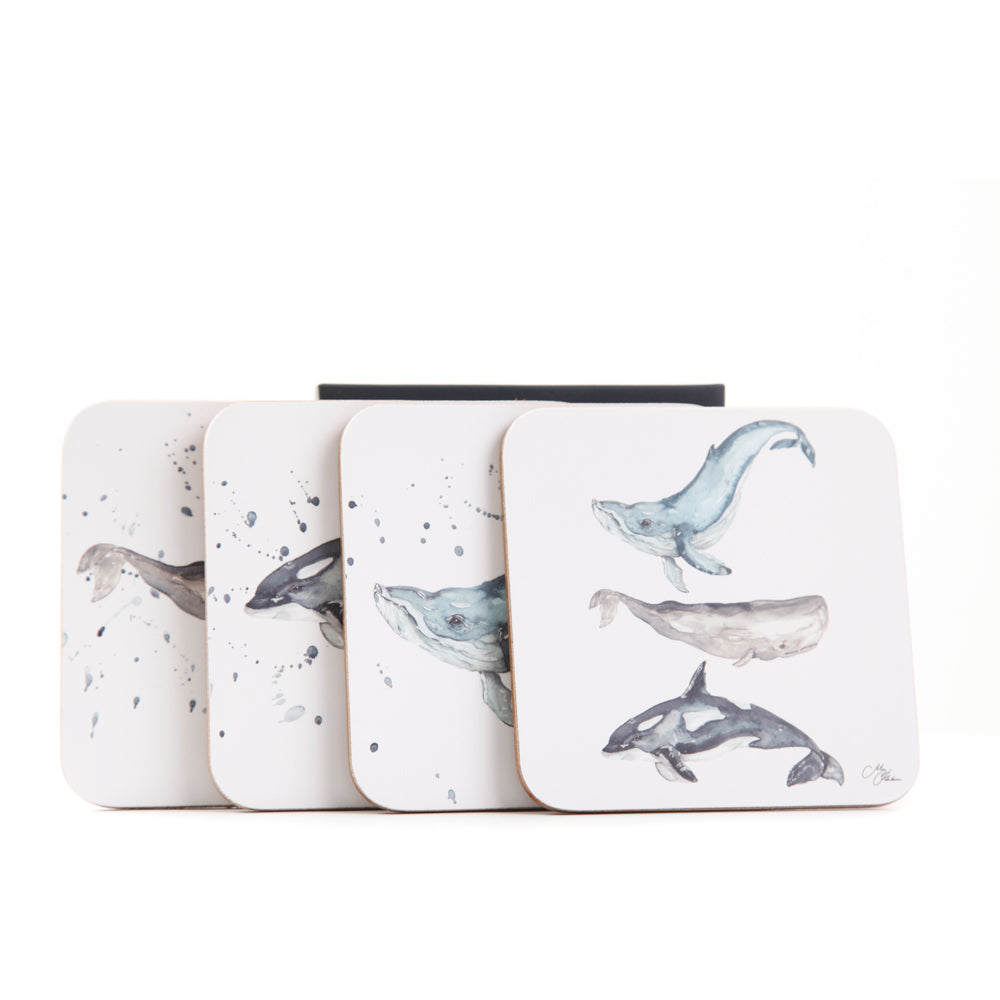 The Ocean - Whales Watercolour Designs Coaster