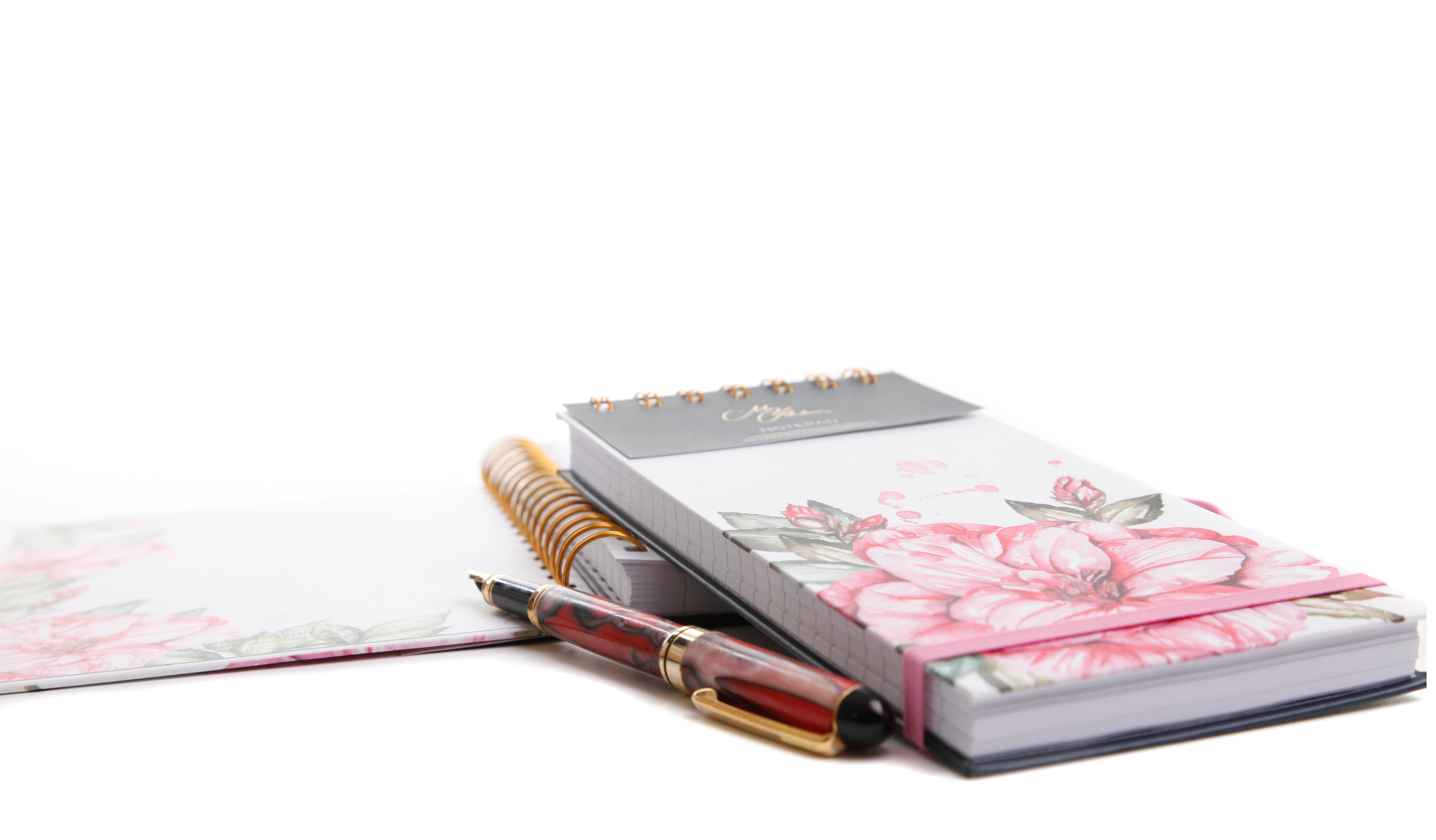 The Blooms Watercolour Design DL Jotter