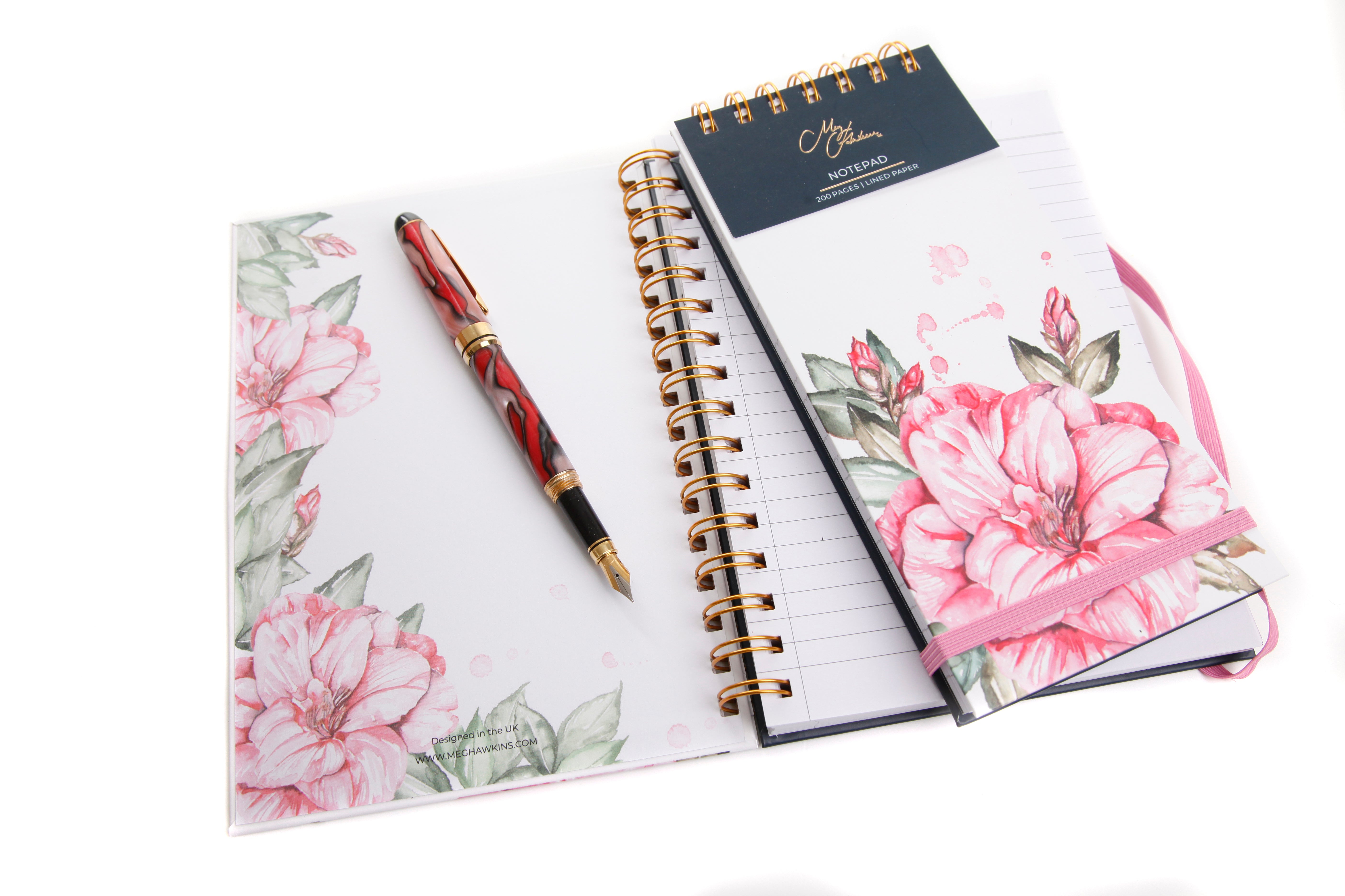 The Blooms Watercolour Design DL Jotter
