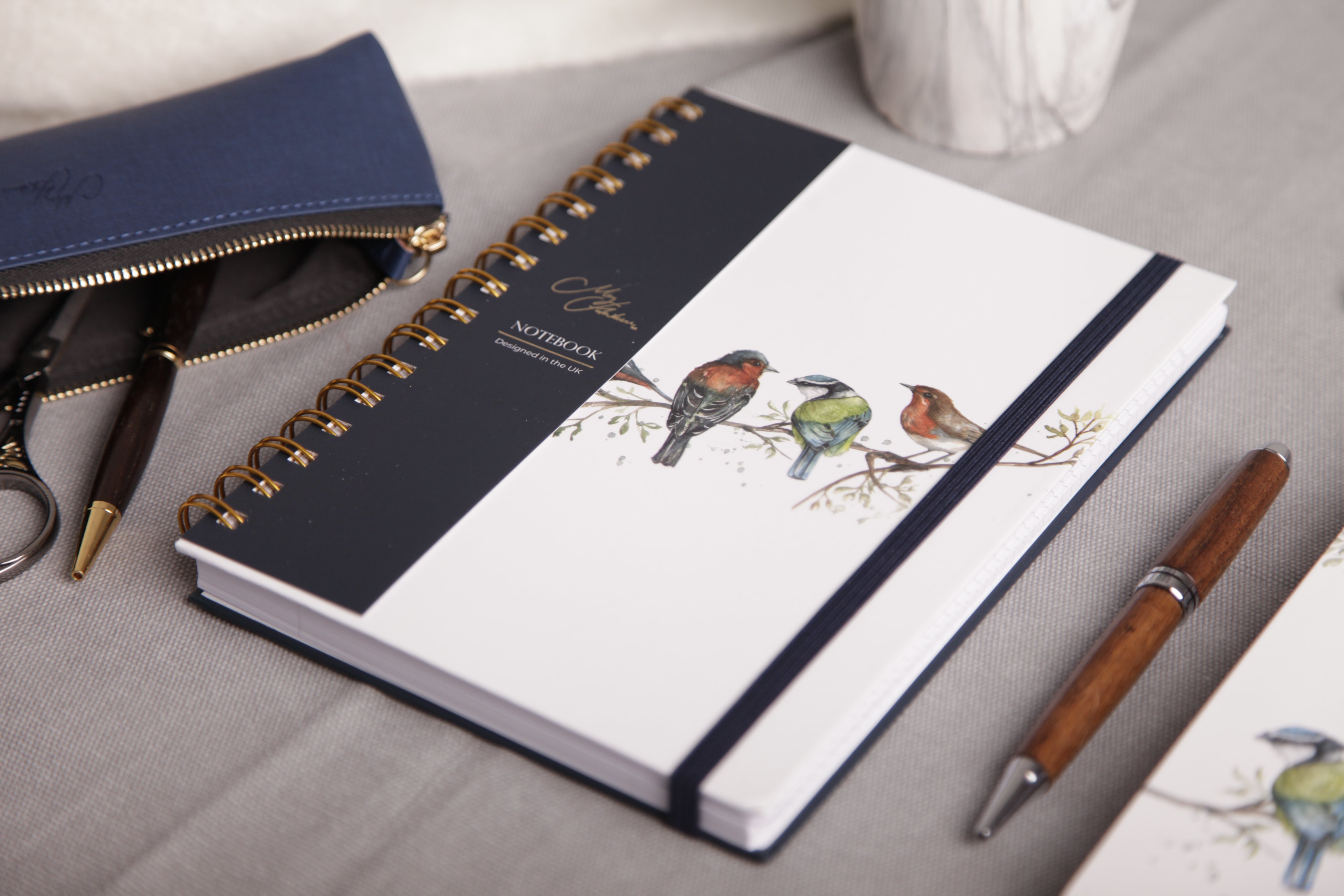 'The Lookout' British Birds Watercolour Design A5 Notebook