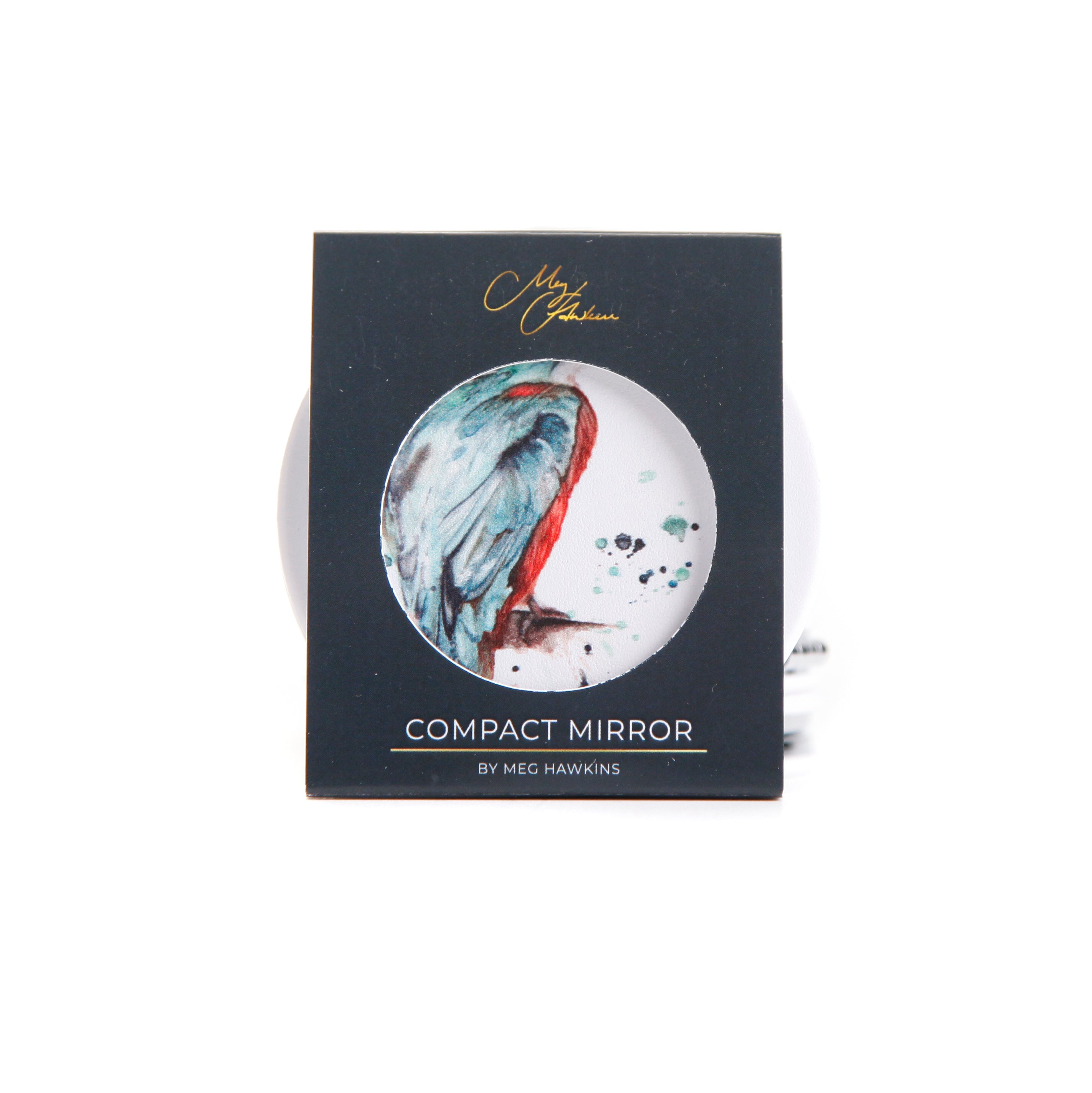 Kingfisher Design Watercolour Compact Mirror