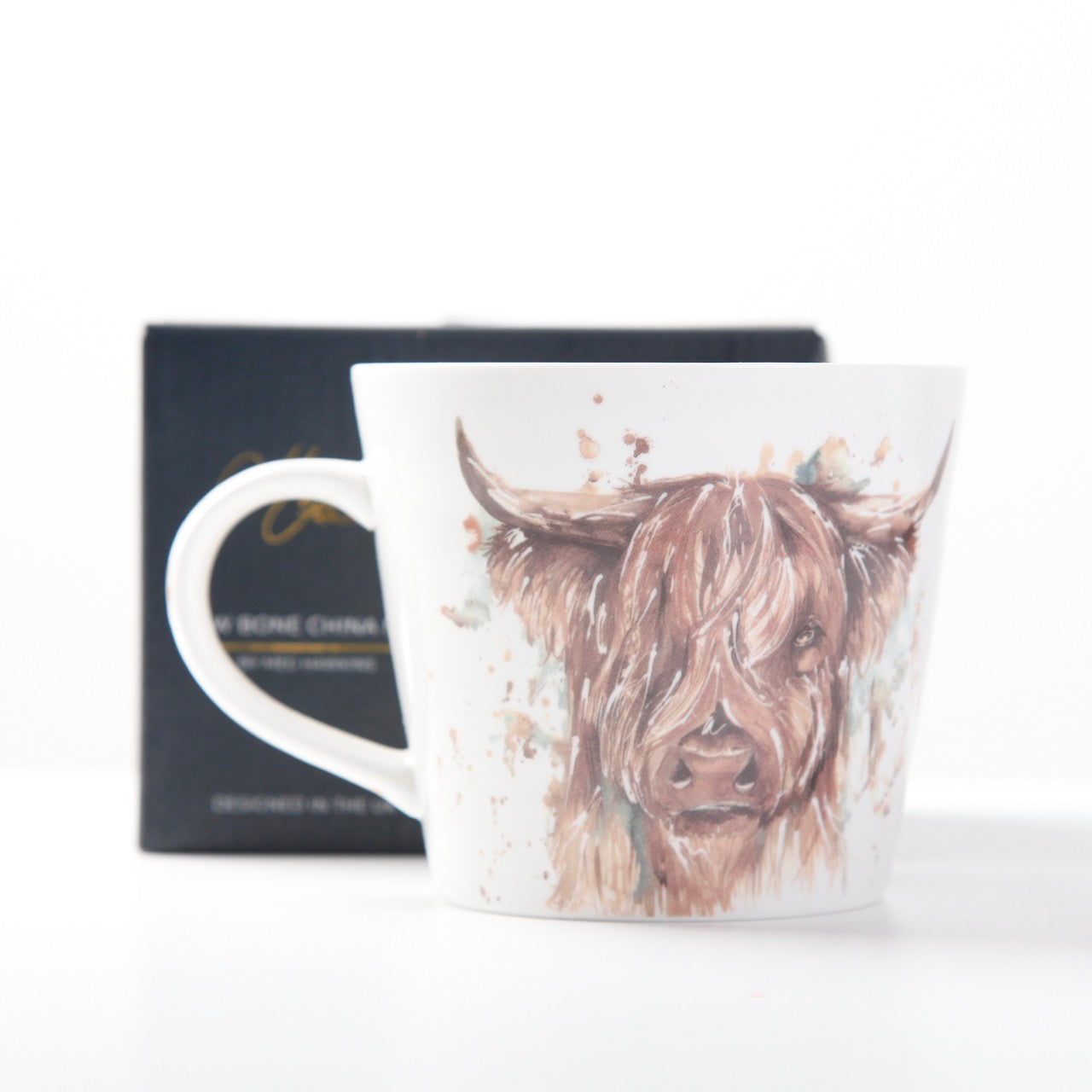 'The Hebrides' Highland Cow Design Bone China Mug
