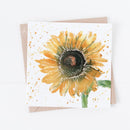Sunflower Water colour Greeting Card By Meg Hawkins