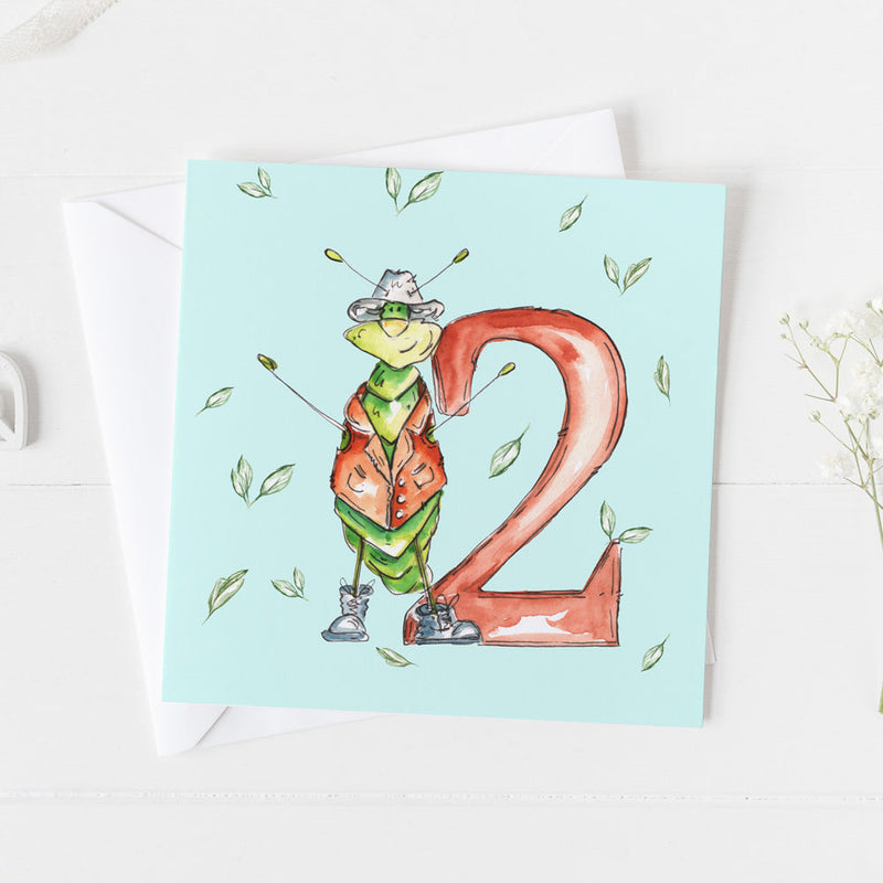 Age Two Today Birthday Card - Bug design