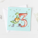 Age Three Today Birthday Card - Bug design