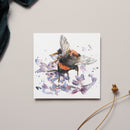 Bee on Heather Watercolour Greeting Card