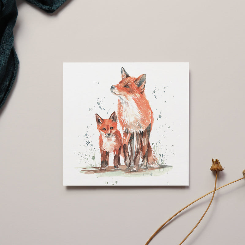 Fox and Cub Card