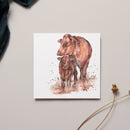 Hereford Cow and Calf  Card