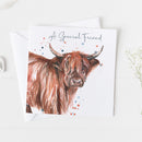 Highland Cow 'A Special Friend' Watercolour Design Greeting Card