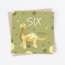 Dinosaur Six Today Birthday Card
