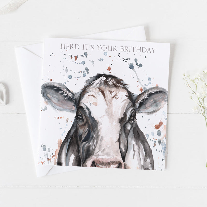 Herd it's your Birthday Watercolour Design Greeting Card