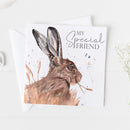 My Special Friend Hare Watercolour Design Greeting Card