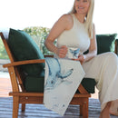 Whale Design Cotton Teatowel