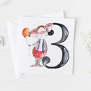 Mouse 3rd Birthday Watercolour Design Greeting Card