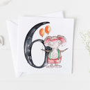 Mouse 6th Birthday Watercolour Design Greeting Card