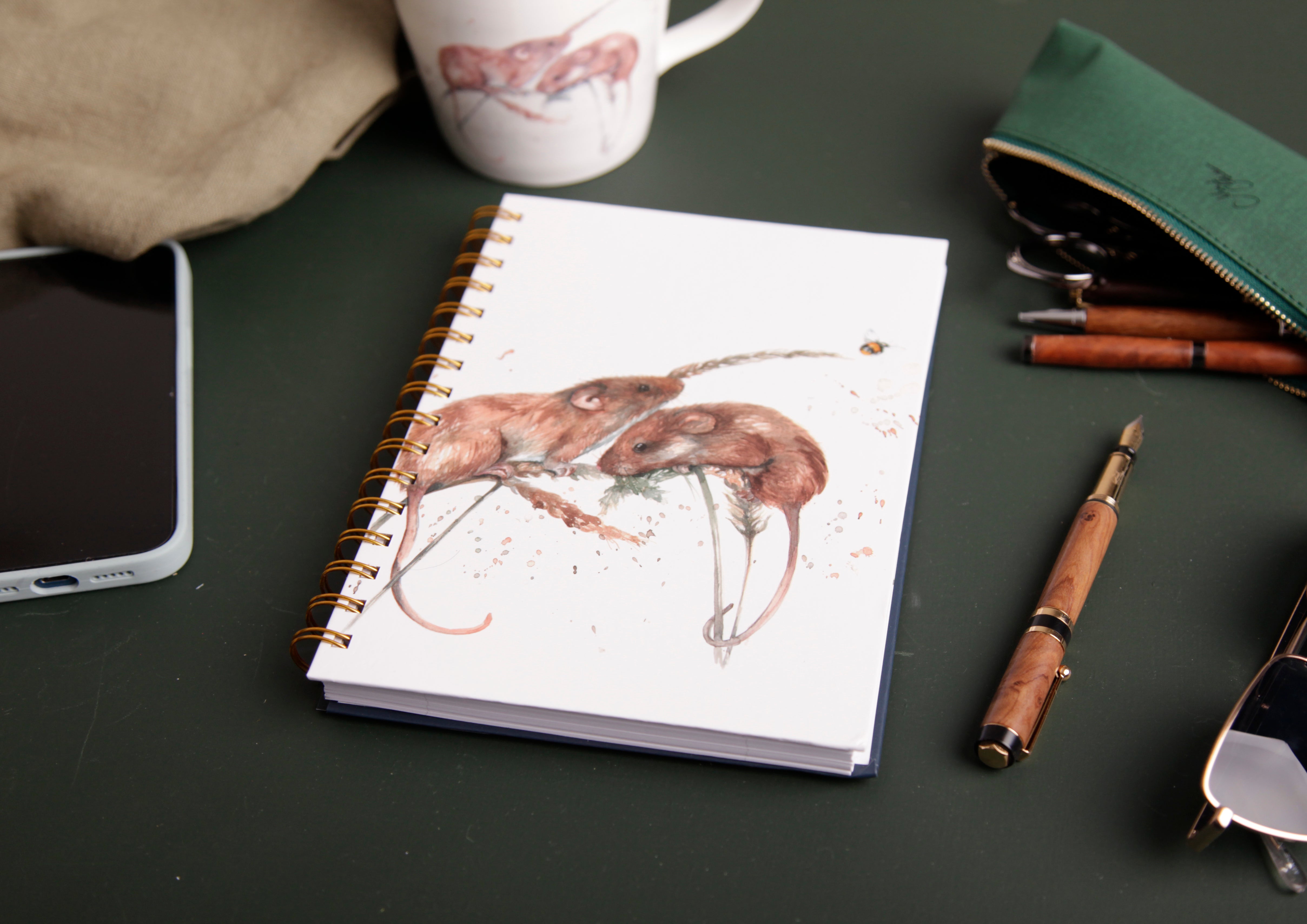 'The Field' Field Mice Watercolour Design A5 Notebook
