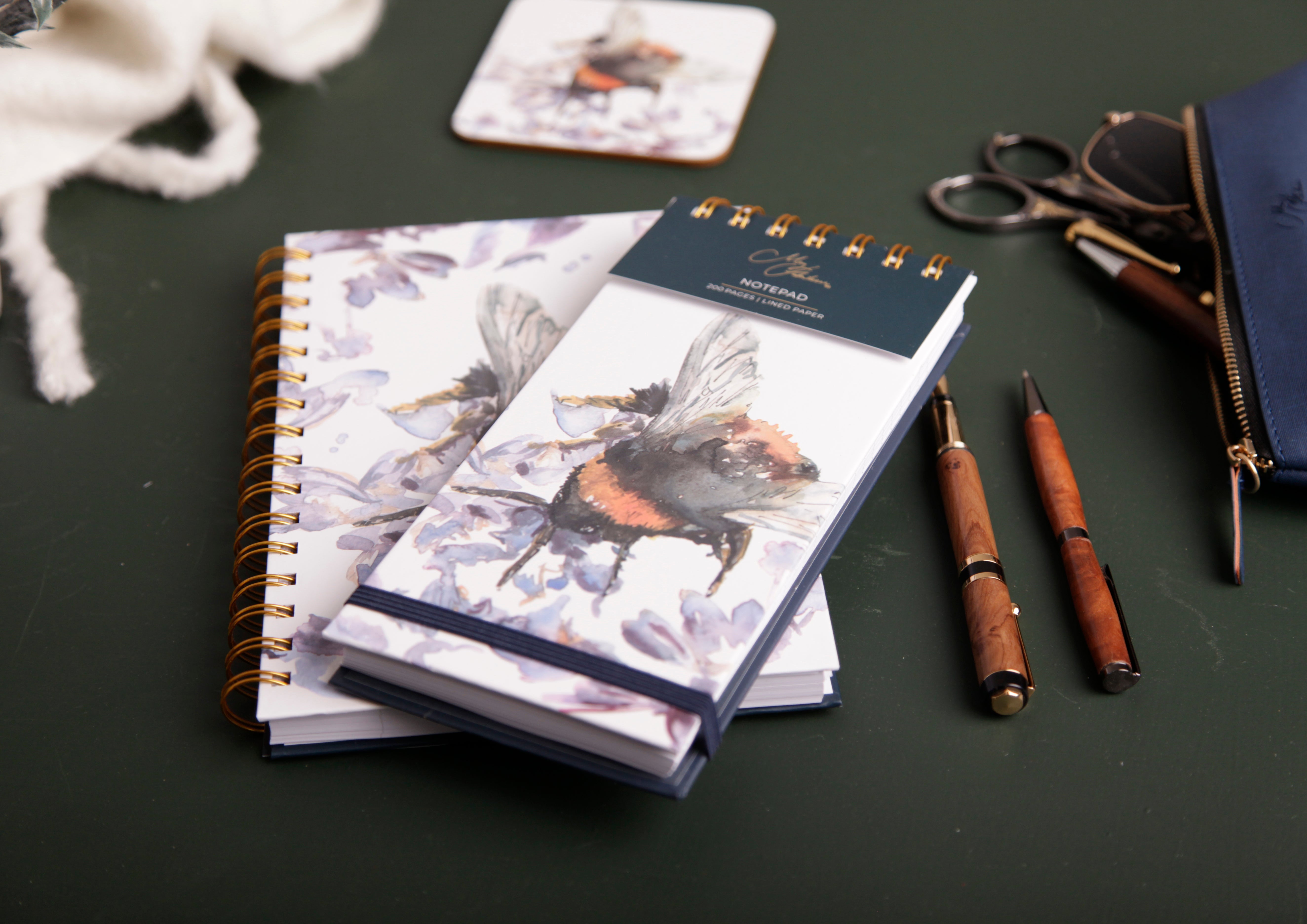 'The Orchard' Bee on Heather Watercolour Design Notepad