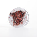 Highland Cow Design Watercolour Compact Mirror