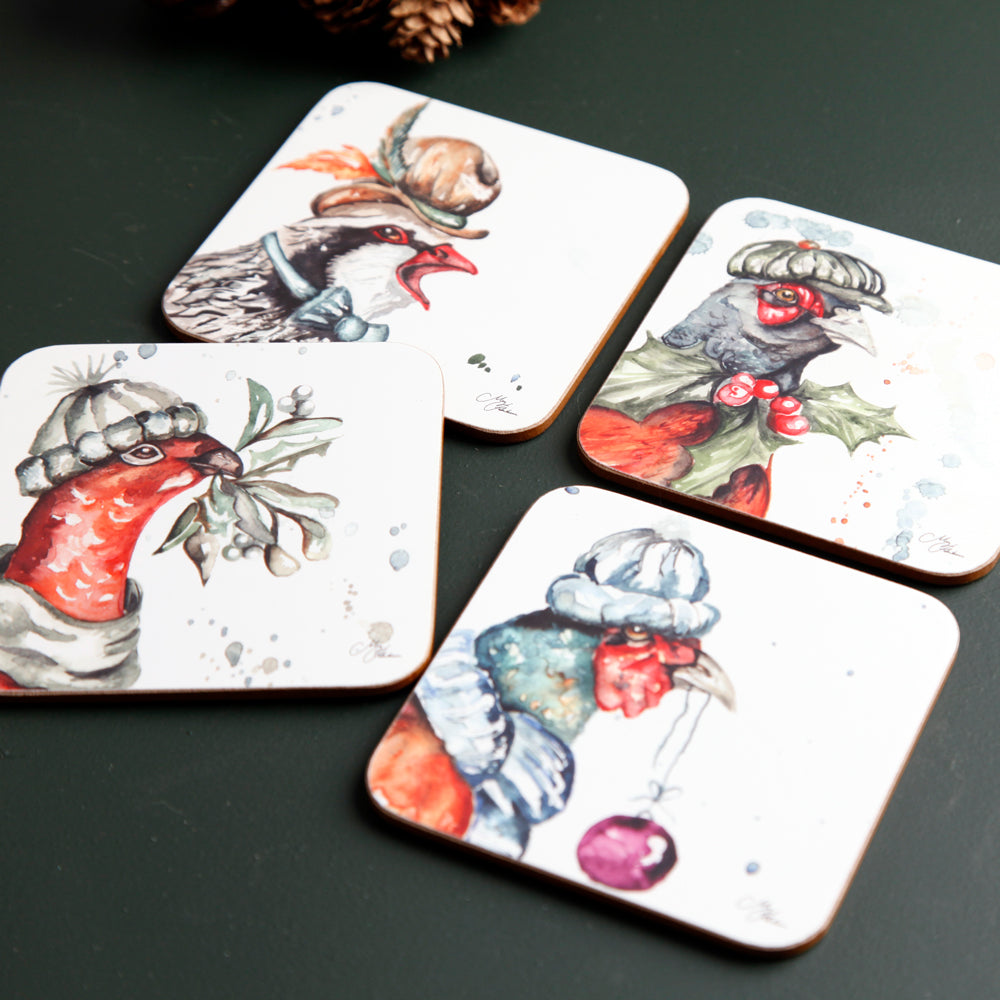 The Cockney Birds -  Watercolour Design Coasters