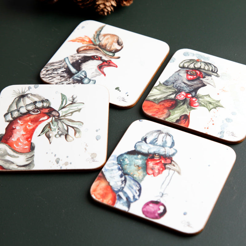 The Cockney Birds -  Watercolour Design Coasters