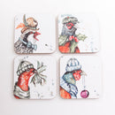 The Cockney Birds -  Watercolour Design Coasters