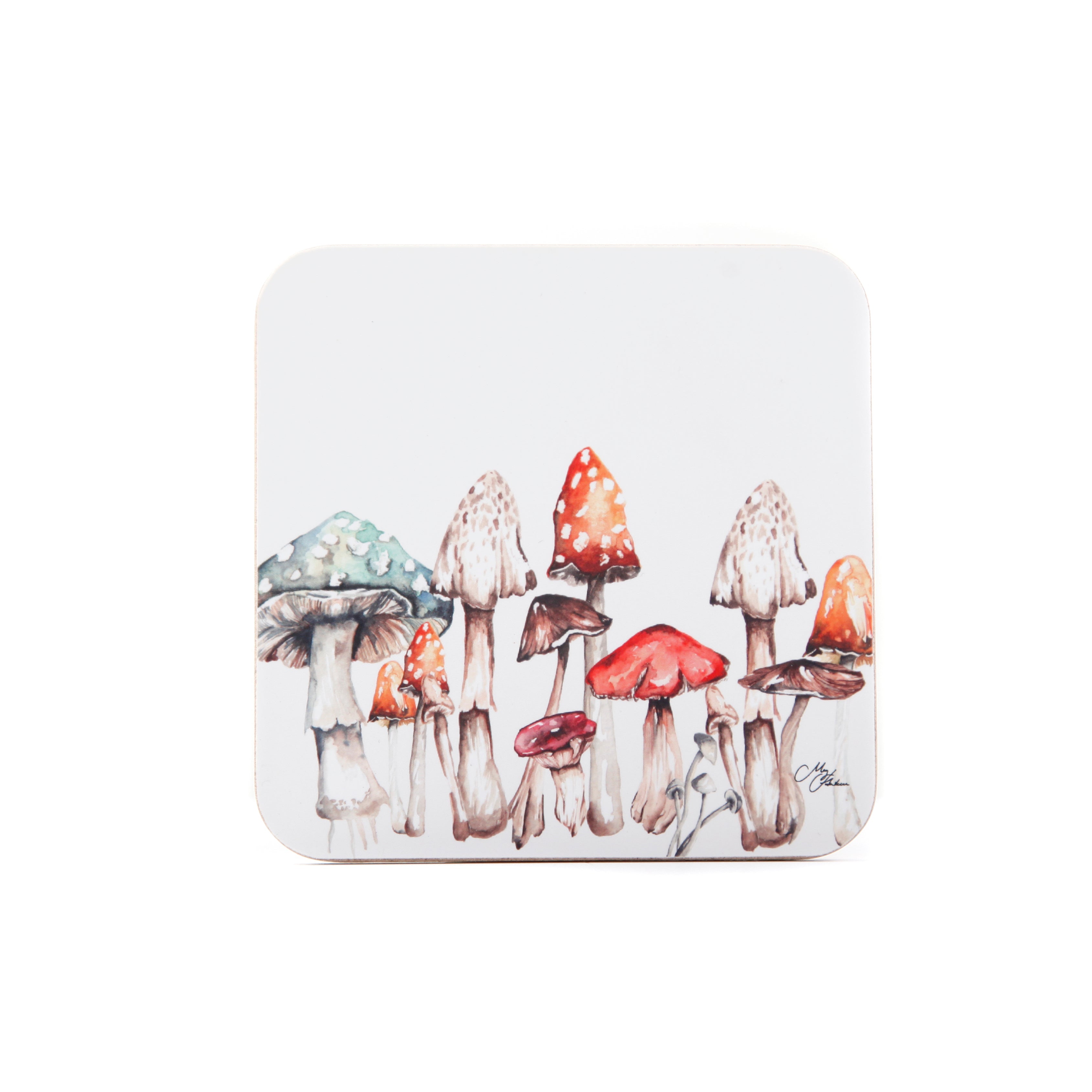 The Forest - Mushroom Watercolour Design Coasters