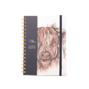 'The Hebrides' Highland Cow Watercolour Design A5 Notebook
