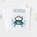 Nautical 'Happy Birthday Grandad' Watercolour Design Greeting Card