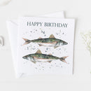 Nautical 'Happy Birthday' Watercolour Design Greeting Card