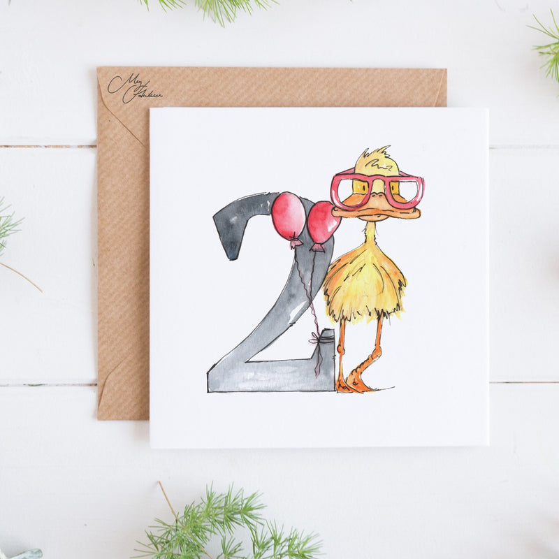 Duck, Two Year Card By Meg Hawkins