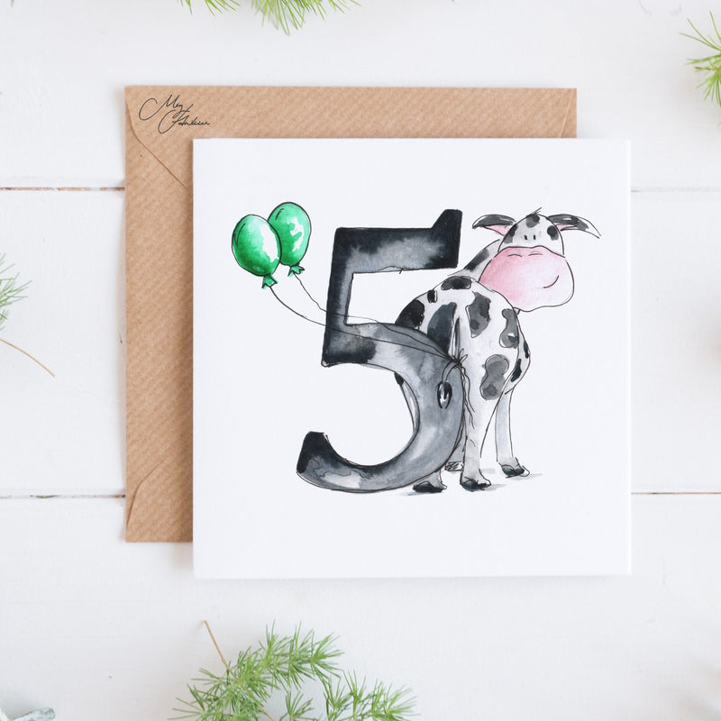 Cow, Five Year Card By Meg Hawkins