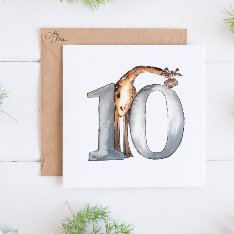 Giraffe, Ten Year Card By Meg Hawkins