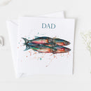 Fish 'Dad' Design Watercolour Greeting Card
