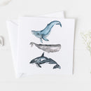Whale Trio Design Greeting Card