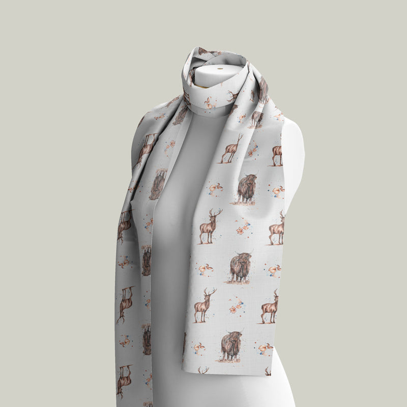 Scarf - Stag & Highland Cow Design