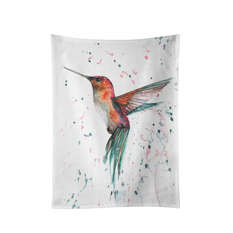The Rainforest Hummingbird Design Cotton Teatowel