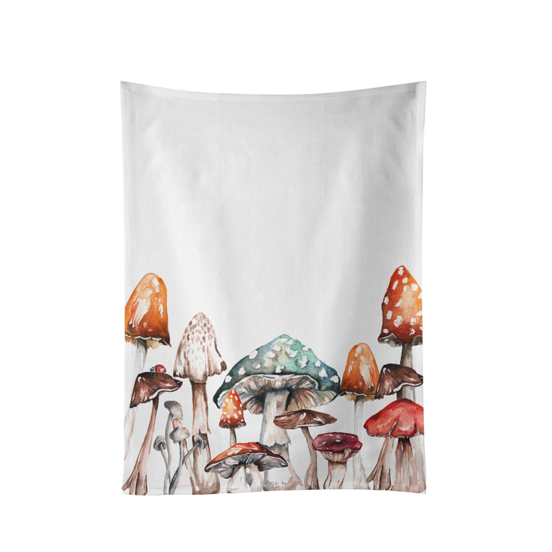 The Forest Mushroom Design Cotton Tea Towel