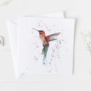 Hummingbird Watercolour Design Greeting Card