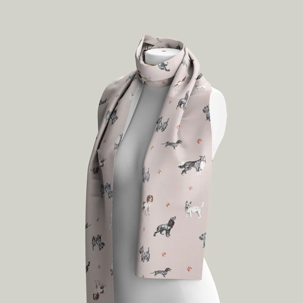 Dog Design Cotton Scarf