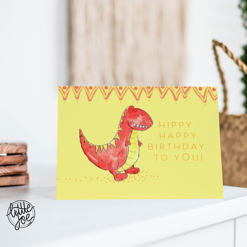 Hippy Happy Birthday, Dinosaur Card