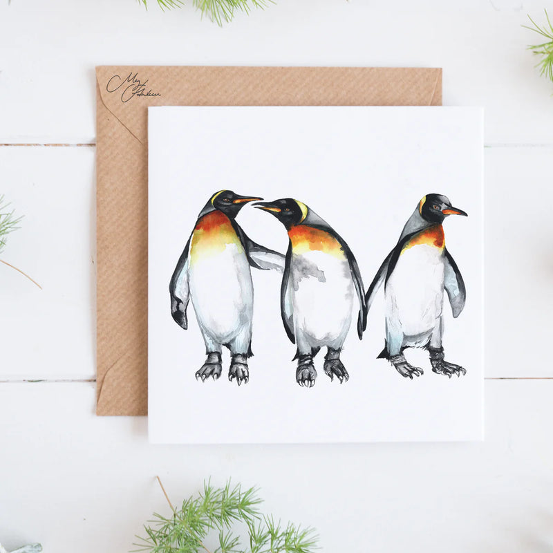 Penguin Watercolour Design Greeting Card