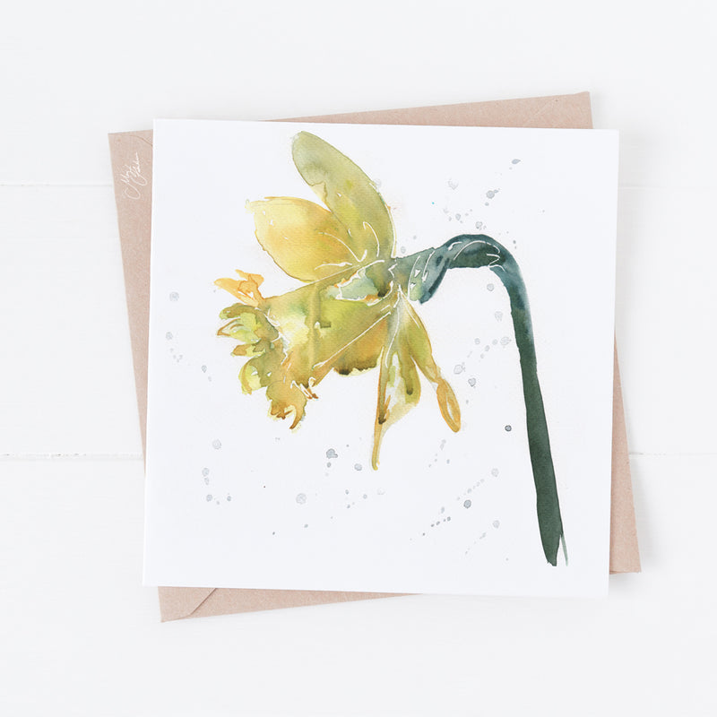 Daffodil Greeting Card by Meg Hawkins, The welsh Flower Daffodil card