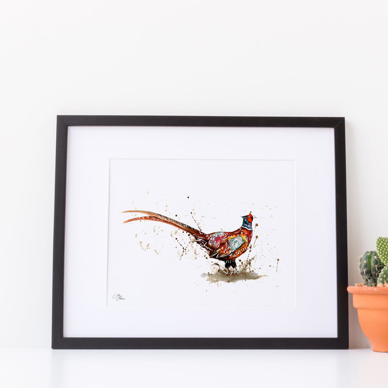Pheasant A4 Mounted print with 14 x 11" Mount (Frame not included) 