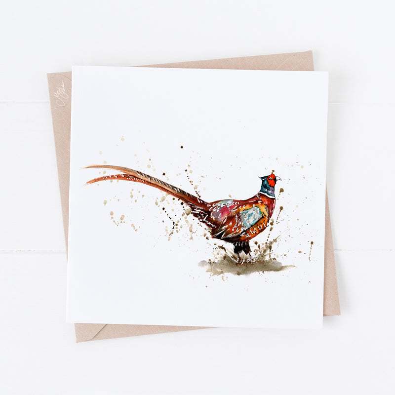 Pheasant Greeting Card By Meg Hawkins
