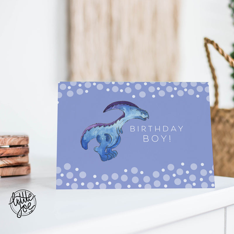 Birthday Boy Greeting Card By Meg Hawkins , Dinosaur Card , Little Joe Collection