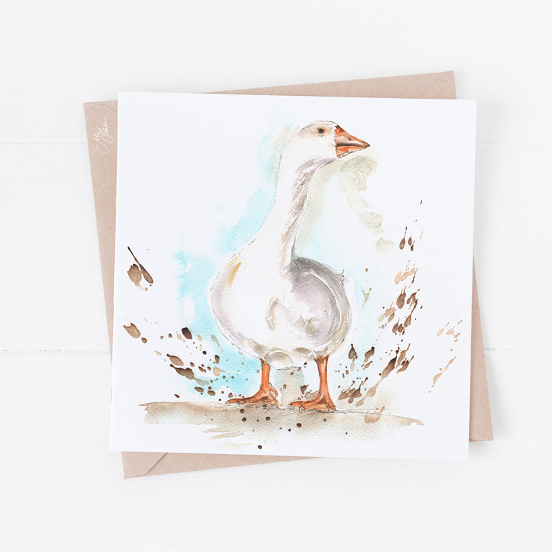 Goose Greeting Card By Meg Hawkins
