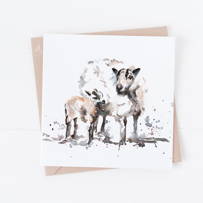 Badger Sheep Greeting cards By Meg Hawkins