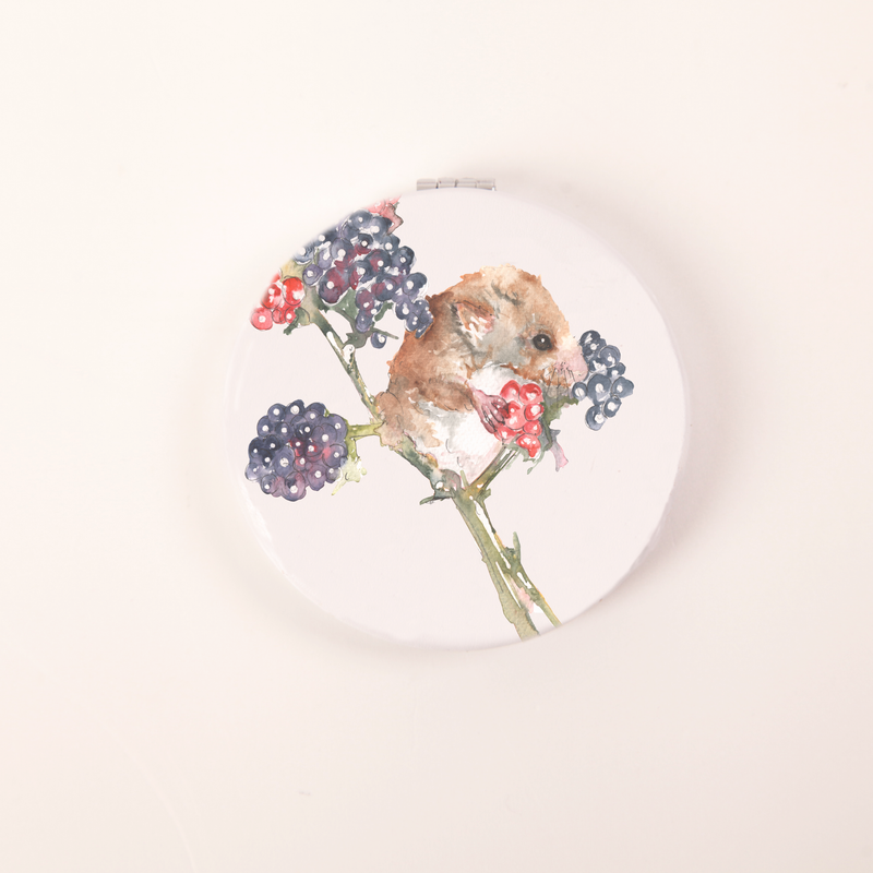 Field Mouse Design Watercolour Compact Mirror