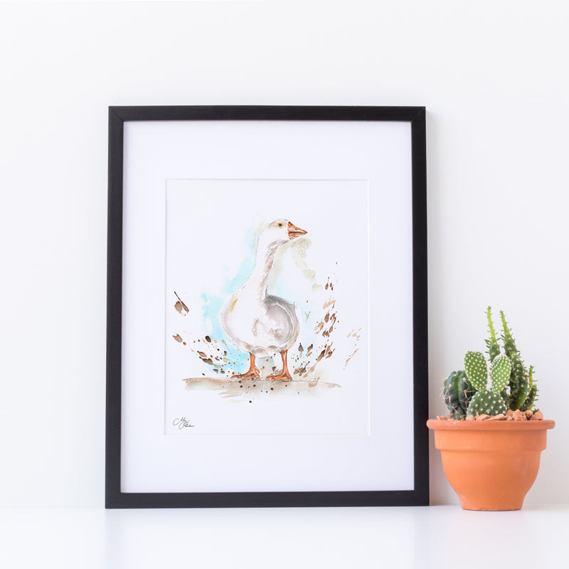 Goose A4 Mounted print with 14 x 11" Mount (Frame not included) By Meg Hawkins