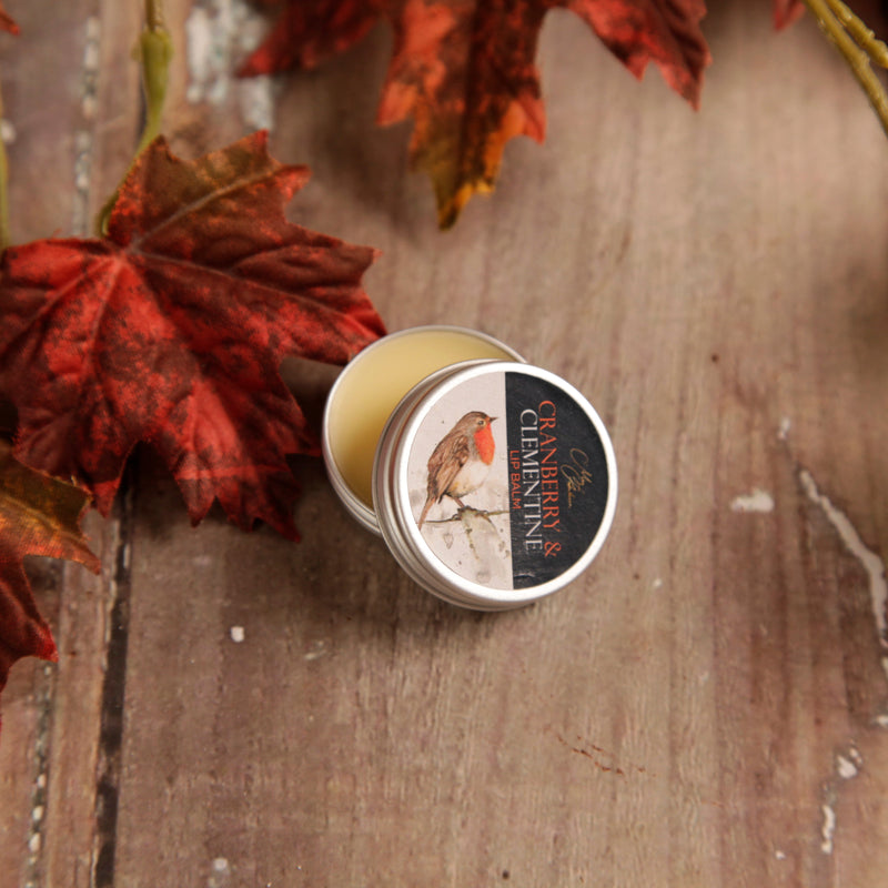 Cranberry and Clementine Lip Balm With Robin Design